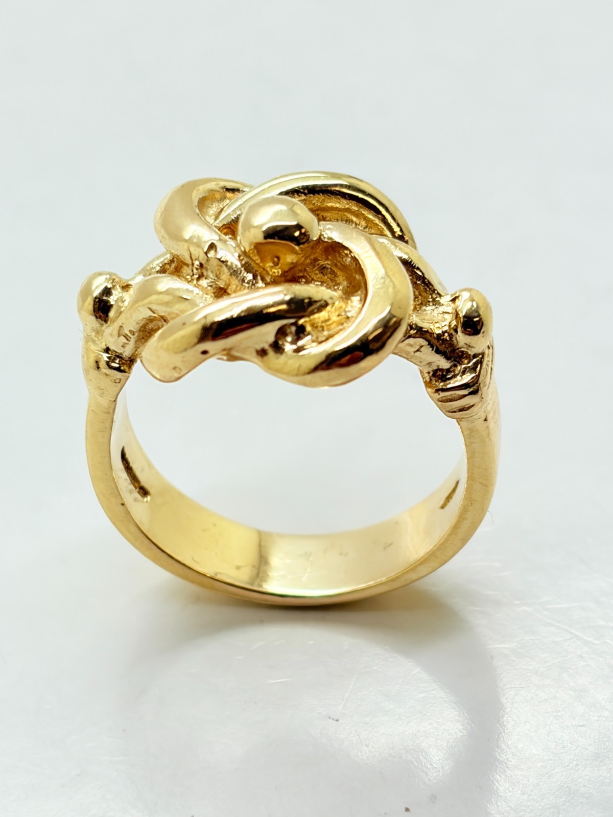 9ct Yellow Solid Gold Knot Ring - image 2