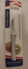 Rada Cutlery DR100 Granny Paring Knife L/R handed USA made NEW carded silver col