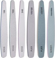 Nail File and Buffer Set, 6 Pcs Professional Nail File Kit for Acrylic and Natur