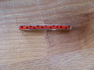 Poppy Patterned Metal Tie Clip 2.25 inches Long
