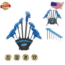 P-Handle Hex Wrench Set Metric Ball End Polished Aluminum Blue USA Made