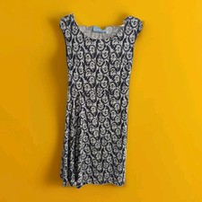 Prada Abstract Floral Pale Blue Black Silk Sleeveless Dress Top Blouse Vest 40 S