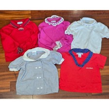 Vintage Oshkosh B'gosh Girls Top 5pc Ruffle Collar Embroidered Gingham