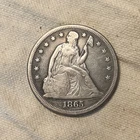 1865 Seated Liberty Dollar - Cleaned VF details
