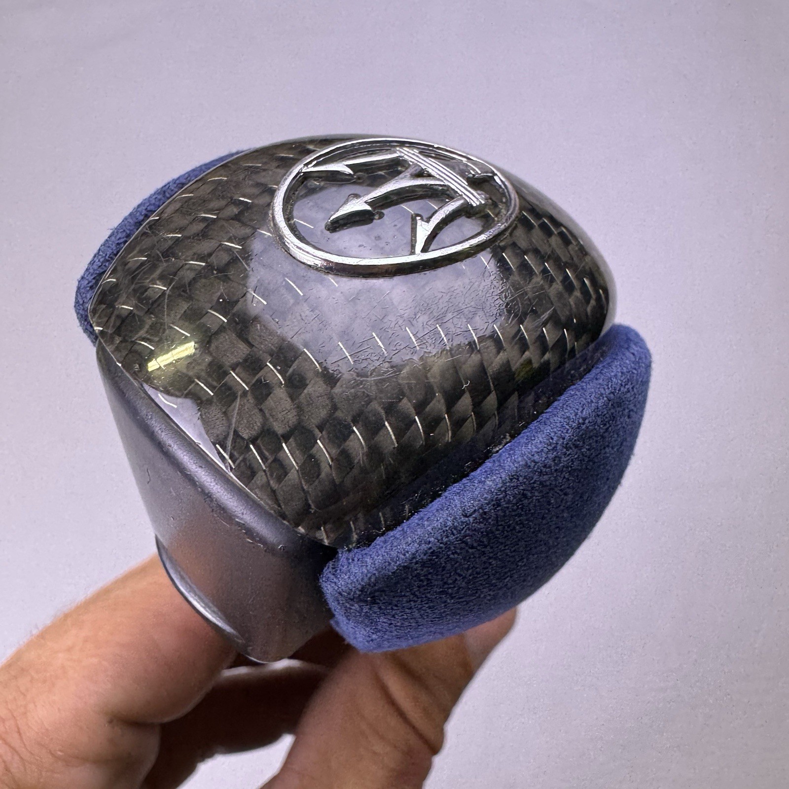 2008 MASERATI QUATTROPORTE M139 CARBON BLUE ALCANTARA LEATHER SHIFT KNOB OEM