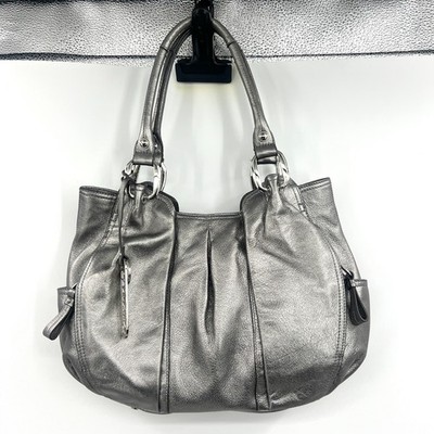 B. Makowsky Silver Shoulder Bag with Charm