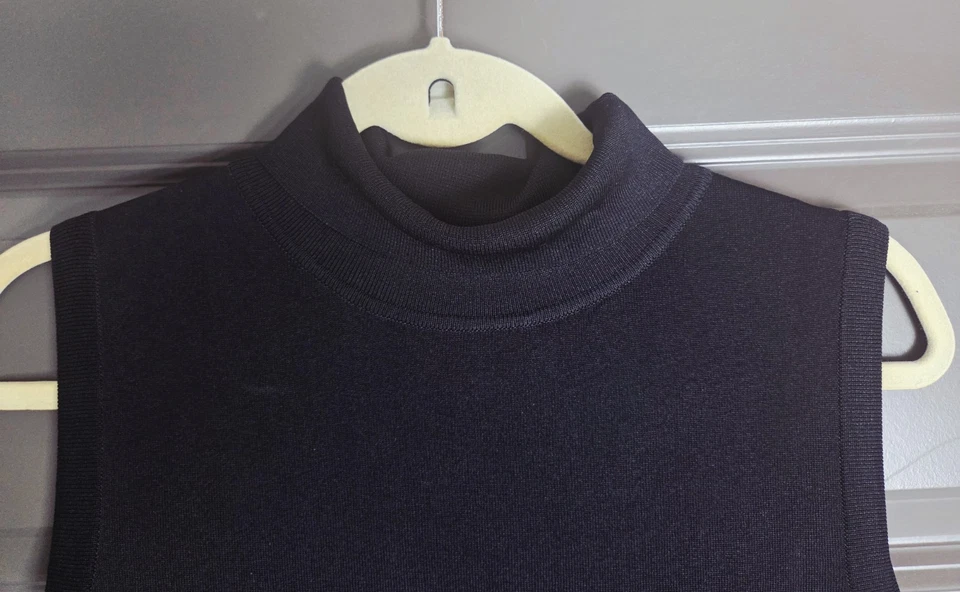 Exclusively Misook Dress Women's L Black Turtleneck Mixi Knit Side Slit - Image 4 of 4