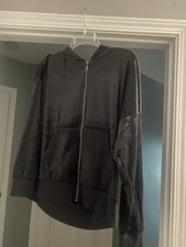 Felina Women's 2- Piece Velour Track Suit Lounge Set, Black XL