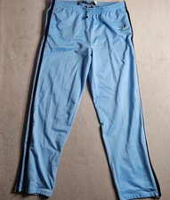 Vintage Paco Sport Sweat Pants Mens XL Blue Striped Zip Pocket Streetwear Y2K