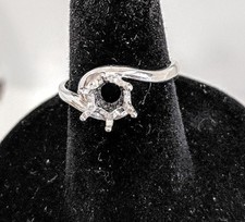 4 or 8mm Round Setting Swirl Ring Solid Sterling Silver Sizes 5-7.5 Pre-notched