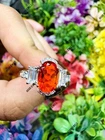 Orange Mandarin Spessartite Garnet  Ring 925 Sterling Silver Gift For Her Ring.