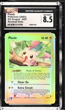 CGC 8.5 Plusle 8/97 EX Dragon Reverse Holo Pokemon Card