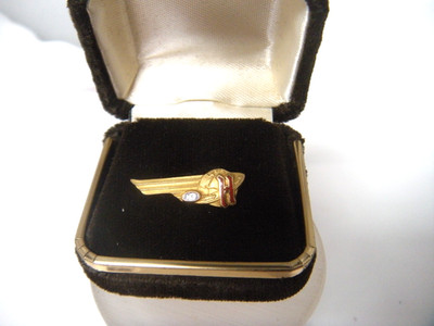 HALLIBURTON Gas Oil Co. Employee Service Award Tie Pin 14k gold 10 year