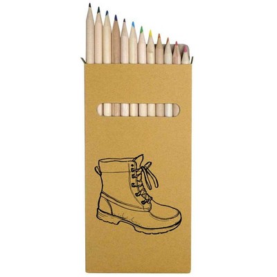 12 x Buntstifte/Bleistift-Set ''Arbeitsstiefel'' lang 178 mm (PE00066873)