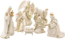 Figurine, 7-Piece Mini Nativity Set, Made of Porcelain with 24K Gold Accent, Chr