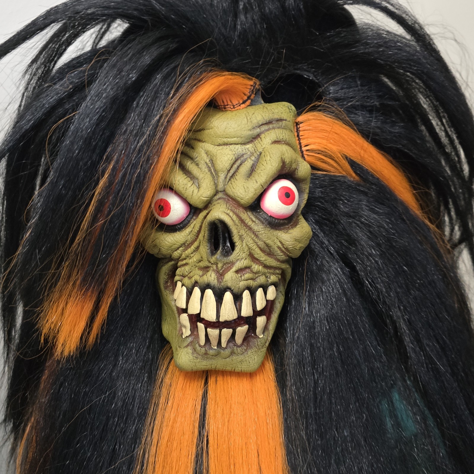 VTG The Paper Magic Group Shrunken Head With Hair Halloween Mask Zombie 2002
