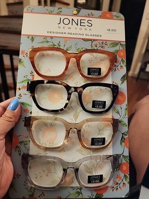 Jones New York Designer Reading GLasses 4 Pair Of Eyeglasses Multicolor +3.00