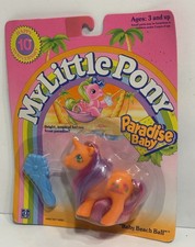 Vintage Hasbro 1991 G1 My Little Pony Mlp Paradise Baby Beach Ball Nos On Card