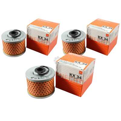 3x MAHLE Kraftstofffilter KX 34 Fuel Filter für Lamborghini Espada Jarama