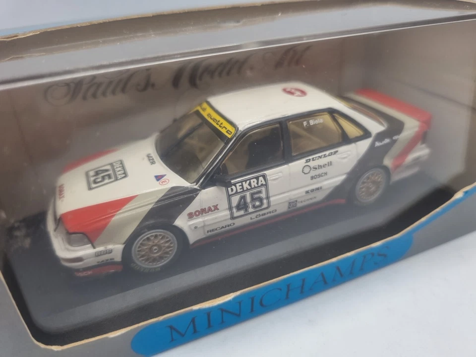 Minichamps 1:43 Audi Quattro V8 #45 DTM 1991 Frank Biela Diecast Rally Car Foto 3 de 4