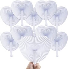 150 Pieces Paper Fans,White Bulk Folding Foldable Hand Handheld Fans Wedding ...