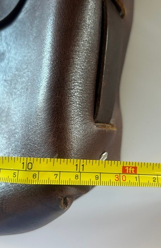 Vintage DEAN Brown Leather Vertical Flap Shoulder Messenger Unique Bag Crossbody - Picture 14 of 14
