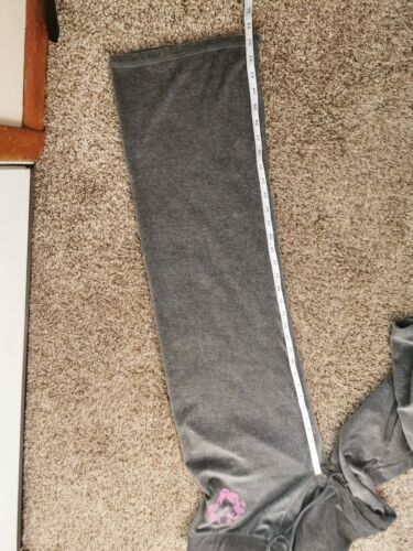 New Juicy Couture Gray Pink Flowers Vintage Luxury Tracksuit Set Y2K Unique SZ L - Picture 12 of 24