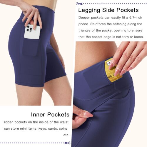 Yoga Shorts for Women with Pockets Biker Shorts High Waisted Tummy Control Gy... - Picture 4 of 6