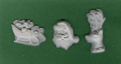 Christmas sled, Santa, reindeer plaster of Paris painting project. Set of 12!
