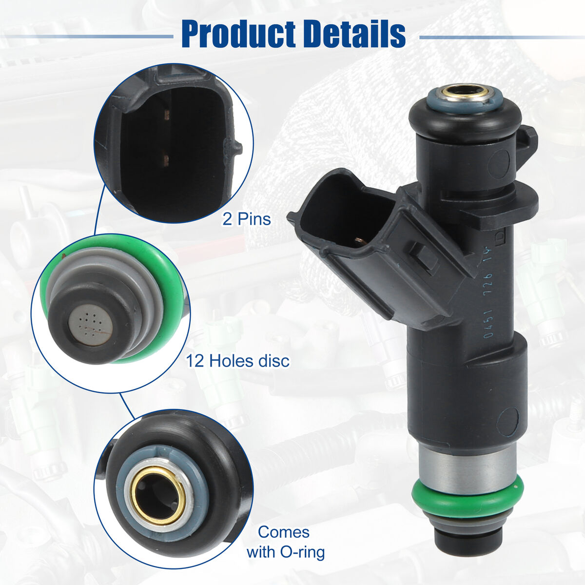 6Pcs 16450-RJA-A01 Fuel Injector Nozzle Replacement for 6Pcs 16450-RJA-A01 Fuel Injector Nozzle Replacement for