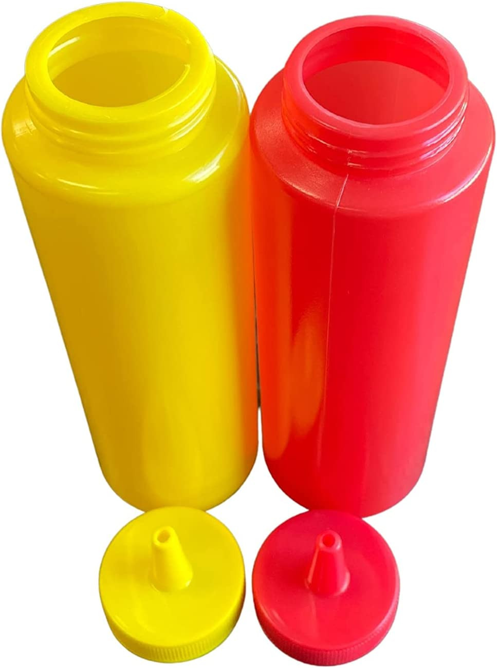 Set of 2 BPA-Free Plastic Squeeze Bottles for Ketchup and Mustard Food Prep
