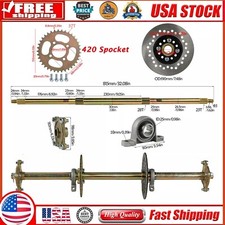 815mm 32" Rear Axle 420 Sprocket Disc Wheel Hub Kit For Go Kart ATV Drift Trike