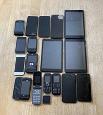 Lot of 18 Cell Phones, Tablets, iPods Broken For Parts Only