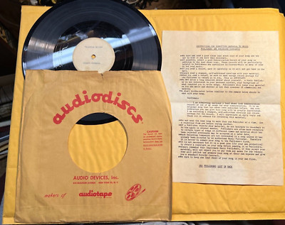 Audiodisk NY 10'' Record Alaskan Skies Edward Nichols + Instructions & Publishers