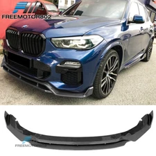 Fits 19-23 BMW G05 X5 M Sport Front Lip Spoiler 4PC Set ABS - Carbon Fiber Print