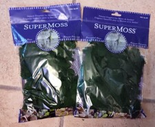 Lot of 2 Super Moss Reindeer Moss Preserved, Forest Green