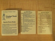 1984 According to Professor Hoyle Sports Pocket Trivia Series 5 Lot of 43