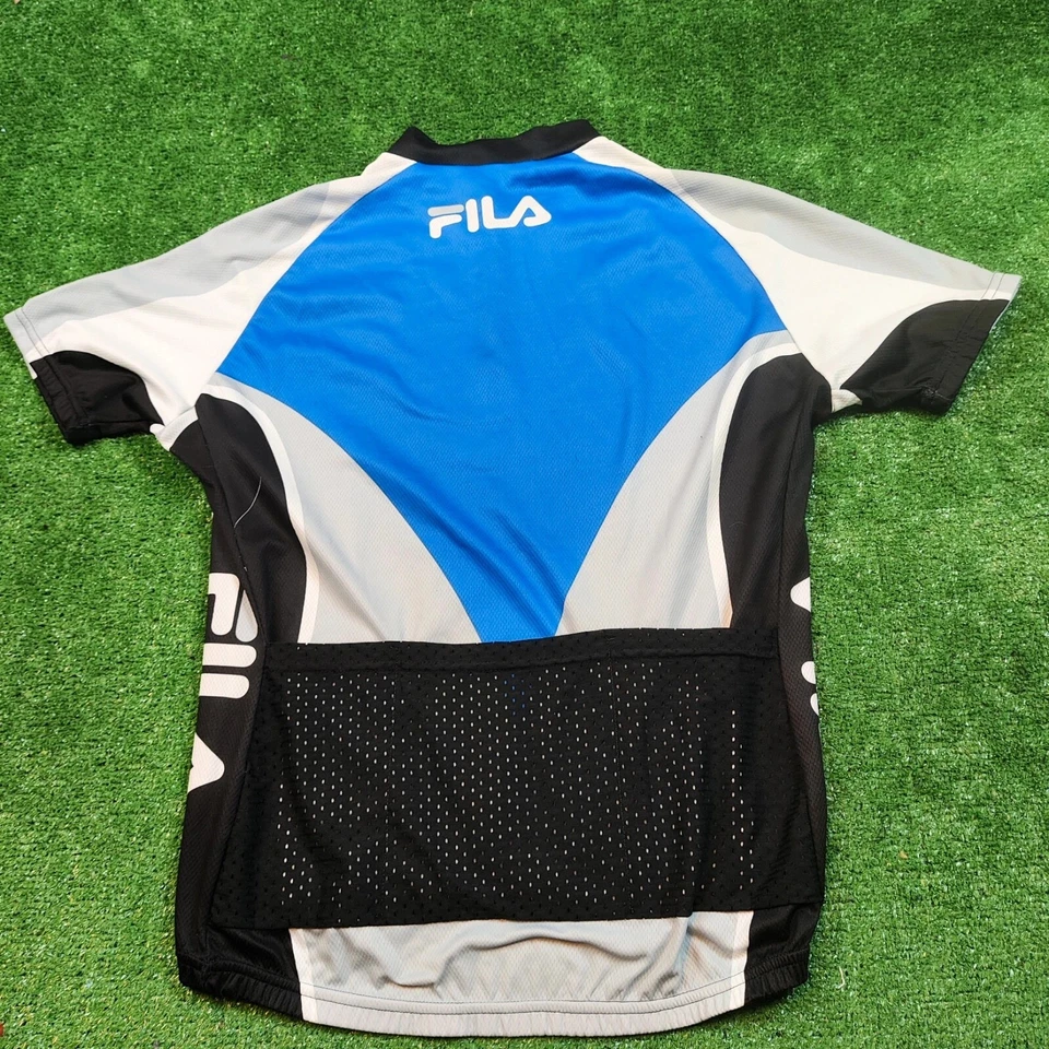 Camisa de Ciclismo Fila Vintage Adulto M-L 1/4 Cremallera Elastizada Bolsillos Traseros Ligera * Foto 3 de 4