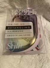 Image of Tangle Teezer Compact Styler Detangling Hairbrush Pearlescent Ombre Chrome