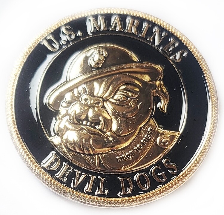Marine Corps Challenge Coin DEVIL DOGS U.S. MARINES 1 5/8