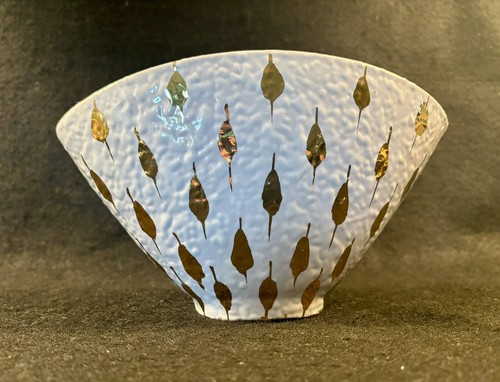 Mid Century Italian Fan Vase White & Gold Londi Style Bitossi Made in Italy - Picture 4 of 9