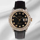 Rolex Datejust 36mm 2-Tone 2.50ct Black Diamonds Dial Men's Watch