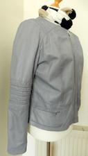 Rino & Pelle Racer Jacket 100% Soft Lambs Leather Bluey Grey Size L Bust 44"