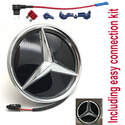 MERCEDES BENZ LED LICHT AUTO STERN LOGO ABZEICHEN EMBLEM VORNE GRILL WEISS 2011-2020