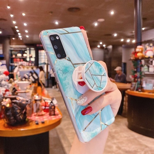 Empalme de mármol patrón TPU estuche protector con soporte plegable para Galaxy - Imagen 6 de 16