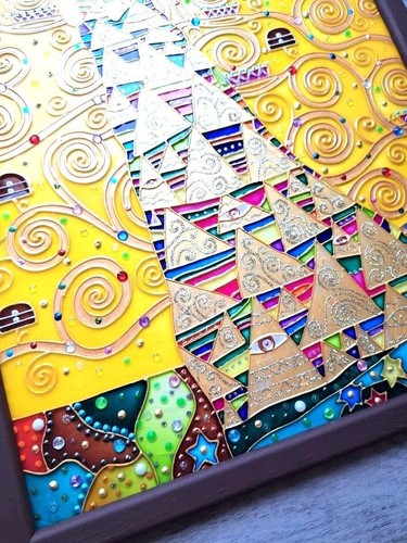 Gift for couple Tree of life Klimt Anniversary engagement gift Original painting - Picture 13 of 15