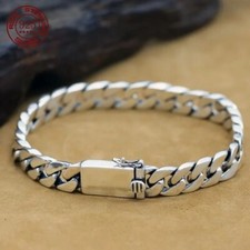 Solid 100% S925 Sterling Silver Bracelet 10m Punk Link Chunky Jewelry Never Fade