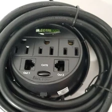 (2) Electriduct Power Tap - Desk Outlet  - Hidden Power Center w/3 Power 2 Cat6 