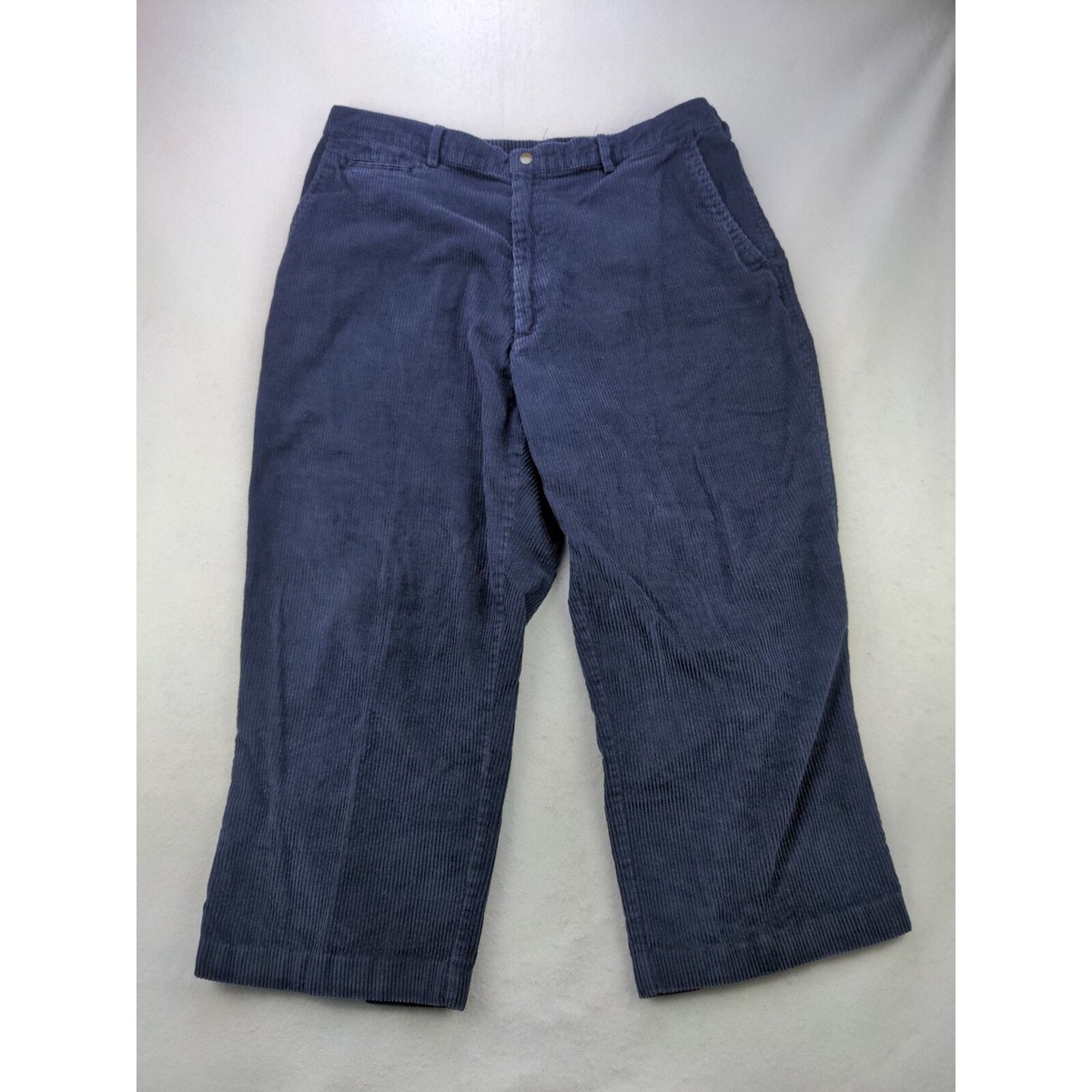 Mens Stag Hill By Haband Corduroy Pants Size 40M Blue 36W 24