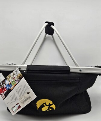 NCAA Iowa Hawkeyes Picnic Time Metro Basket Collapsible Cooler Tote Black 645-00